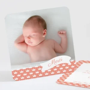 Remerciements naissance Couronnes*Faire-part Elégant Online