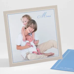 Remerciements naissance Double monogramme*Faire-part Elégant Discount