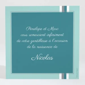 Remerciements naissance Douces rayures*Faire-part Elégant Hot