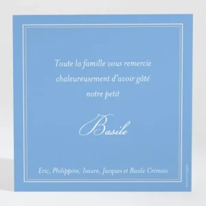 Remerciements naissance Double monogramme*Faire-part Elégant Discount