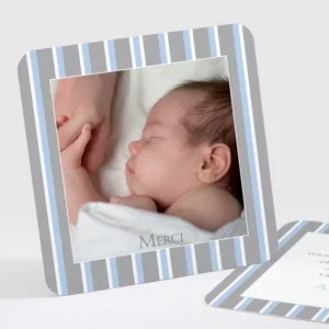 Remerciements naissance Double rayure elegante*Faire-part Elégant Outlet