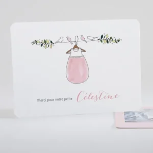 Remerciements naissance Douceur perchee*Faire-part Elégant Outlet