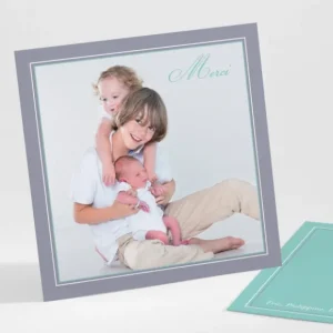 Remerciements naissance Double monogramme*Faire-part Elégant Discount