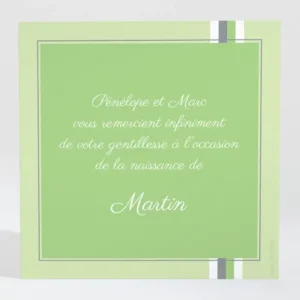 Remerciements naissance Douces rayures*Faire-part Elégant Hot