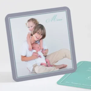 Remerciements naissance Double monogramme*Faire-part Elégant Discount