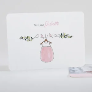 Remerciements naissance Douceur perchee*Faire-part Elégant Outlet