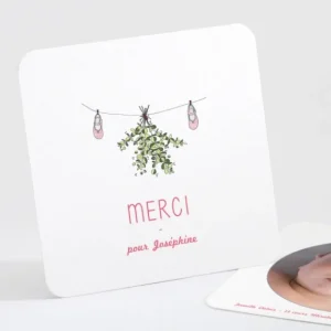 Remerciements naissance Deux petits pas*Faire-part Elégant Outlet