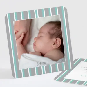 Remerciements naissance Double rayure elegante*Faire-part Elégant Outlet