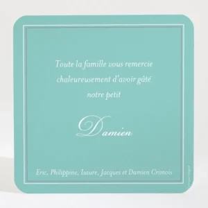 Remerciements naissance Double monogramme*Faire-part Elégant Discount