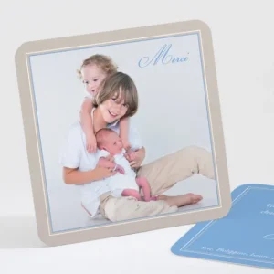 Remerciements naissance Double monogramme*Faire-part Elégant Discount