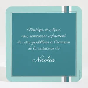 Remerciements naissance Douces rayures*Faire-part Elégant Hot