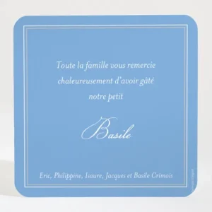 Remerciements naissance Double monogramme*Faire-part Elégant Discount