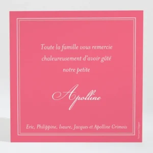 Remerciements naissance Double monogramme*Faire-part Elégant Discount