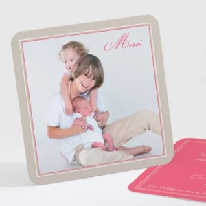 Remerciements naissance Double monogramme*Faire-part Elégant Discount