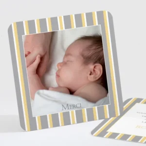 Remerciements naissance Double rayure elegante*Faire-part Elégant Outlet