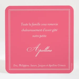 Remerciements naissance Double monogramme*Faire-part Elégant Discount
