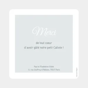 Remerciements naissance Doux balancement*Faire-part Elégant Hot