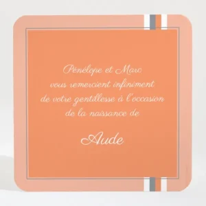 Remerciements naissance Douces rayures*Faire-part Elégant Hot