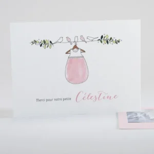 Remerciements naissance Douceur perchee*Faire-part Elégant Outlet