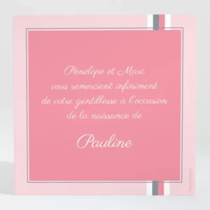 Remerciements naissance Douces rayures*Faire-part Elégant Hot