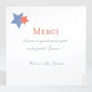 Remerciements naissance Etoiles tendance*Faire-part Elégant New