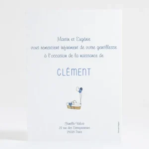 Remerciements naissance Envolee de ballons*Faire-part Elégant Fashion