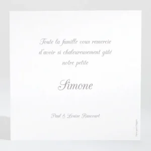 Remerciements naissance Elephant deux photos*Faire-part Elégant Best