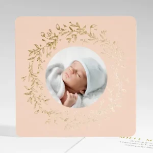 Remerciements naissance Elegante couronne or*Faire-part Elégant Outlet