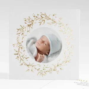 Remerciements naissance Elegante couronne or*Faire-part Elégant Outlet