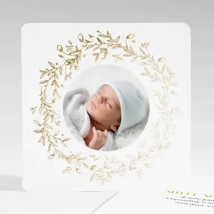 Remerciements naissance Elegante couronne or*Faire-part Elégant Outlet