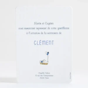 Remerciements naissance Envolee de ballons*Faire-part Elégant Fashion