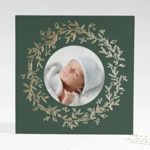 Remerciements naissance Elegante couronne or*Faire-part Elégant Outlet