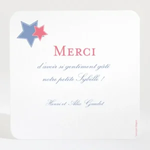 Remerciements naissance Etoiles tendance*Faire-part Elégant New