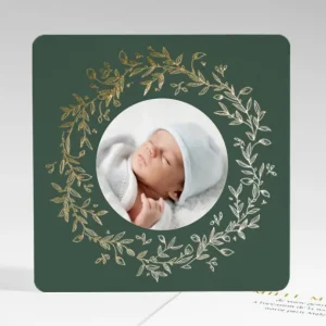 Remerciements naissance Elegante couronne or*Faire-part Elégant Outlet