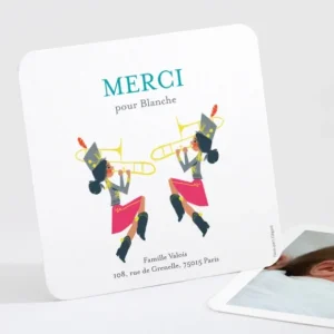 Remerciements naissance Fanfare fille*Faire-part Elégant Online