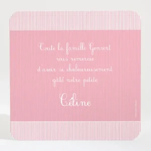 Remerciements naissance Fine cordelette*Faire-part Elégant Sale