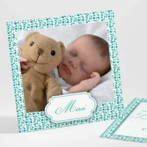 Remerciements naissance Feuillage chic*Faire-part Elégant Online