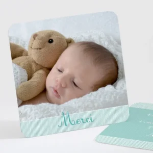 Remerciements naissance Fine cordelette*Faire-part Elégant Sale