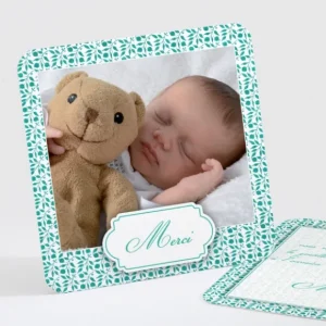 Remerciements naissance Feuillage chic*Faire-part Elégant Online