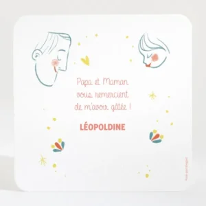 Remerciements naissance Family love girl*Faire-part Elégant Outlet