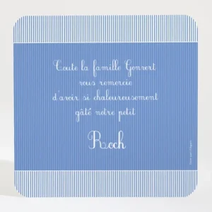 Remerciements naissance Fine cordelette*Faire-part Elégant Sale