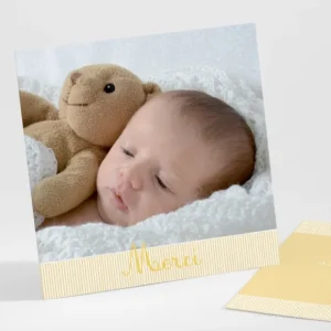 Remerciements naissance Fine cordelette*Faire-part Elégant Sale