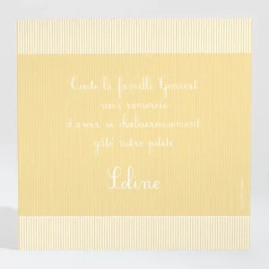 Remerciements naissance Fine cordelette*Faire-part Elégant Sale