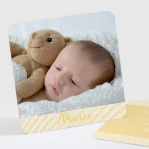 Remerciements naissance Fine cordelette*Faire-part Elégant Sale