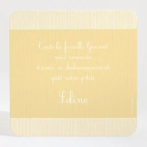 Remerciements naissance Fine cordelette*Faire-part Elégant Sale