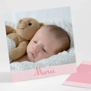 Remerciements naissance Fine cordelette*Faire-part Elégant Sale