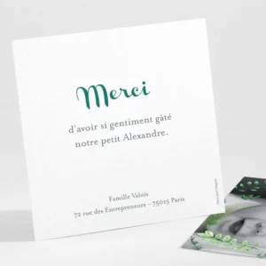 Remerciements naissance Floral*Faire-part Elégant Outlet