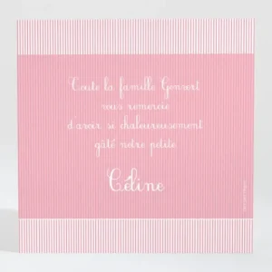 Remerciements naissance Fine cordelette*Faire-part Elégant Sale