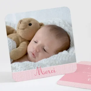 Remerciements naissance Fine cordelette*Faire-part Elégant Sale