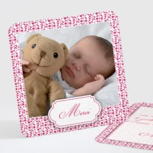 Remerciements naissance Feuillage chic*Faire-part Elégant Online